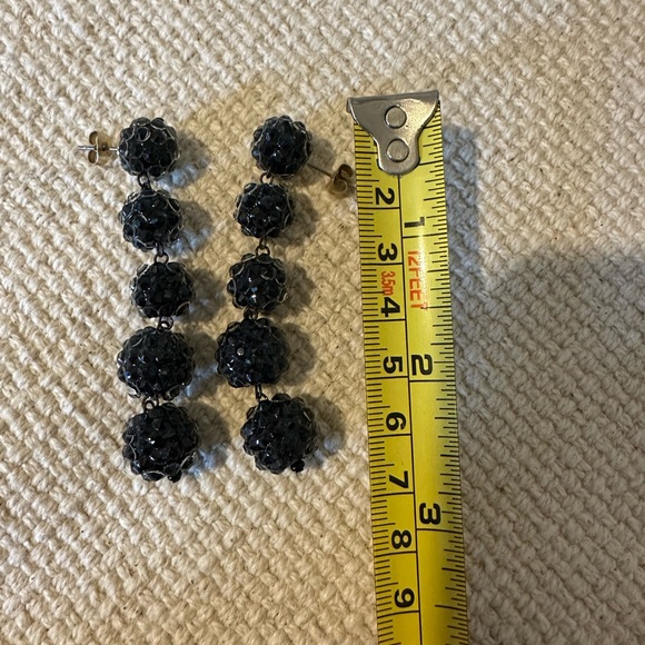 NEW Roxanne Assoulin black crystal drop earrings - Picture 3 of 4